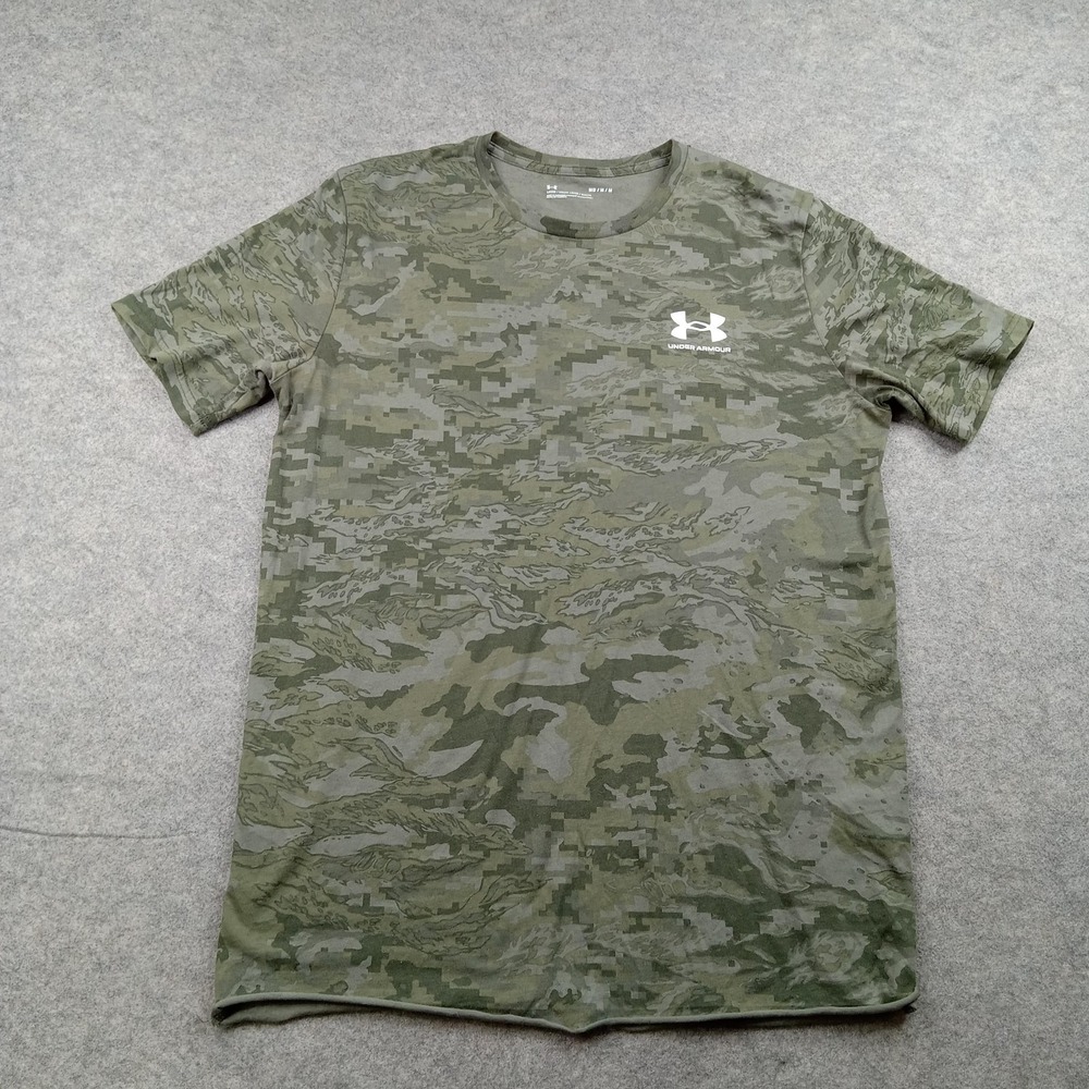 Under Armour Shirt Mens Medium‎ Green Camo Short Sleeve Athletic Top 1357727